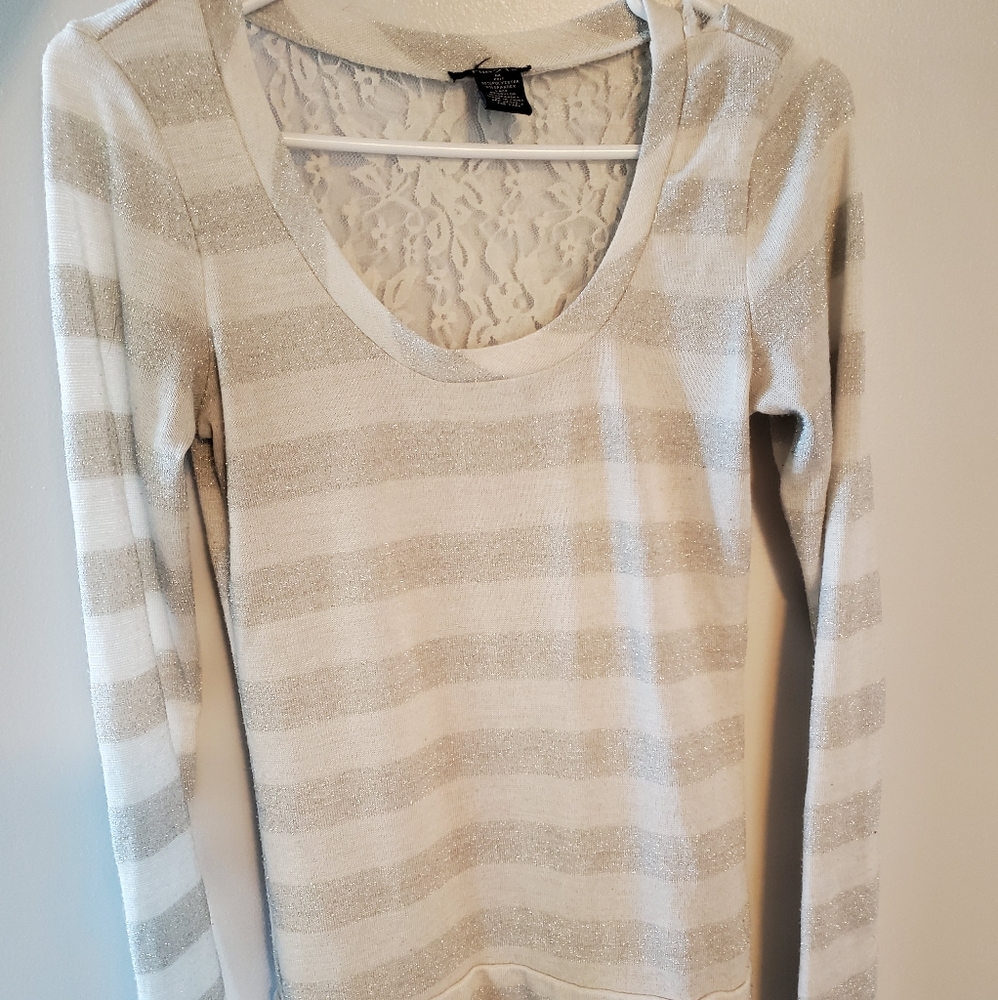 White and silver shirt